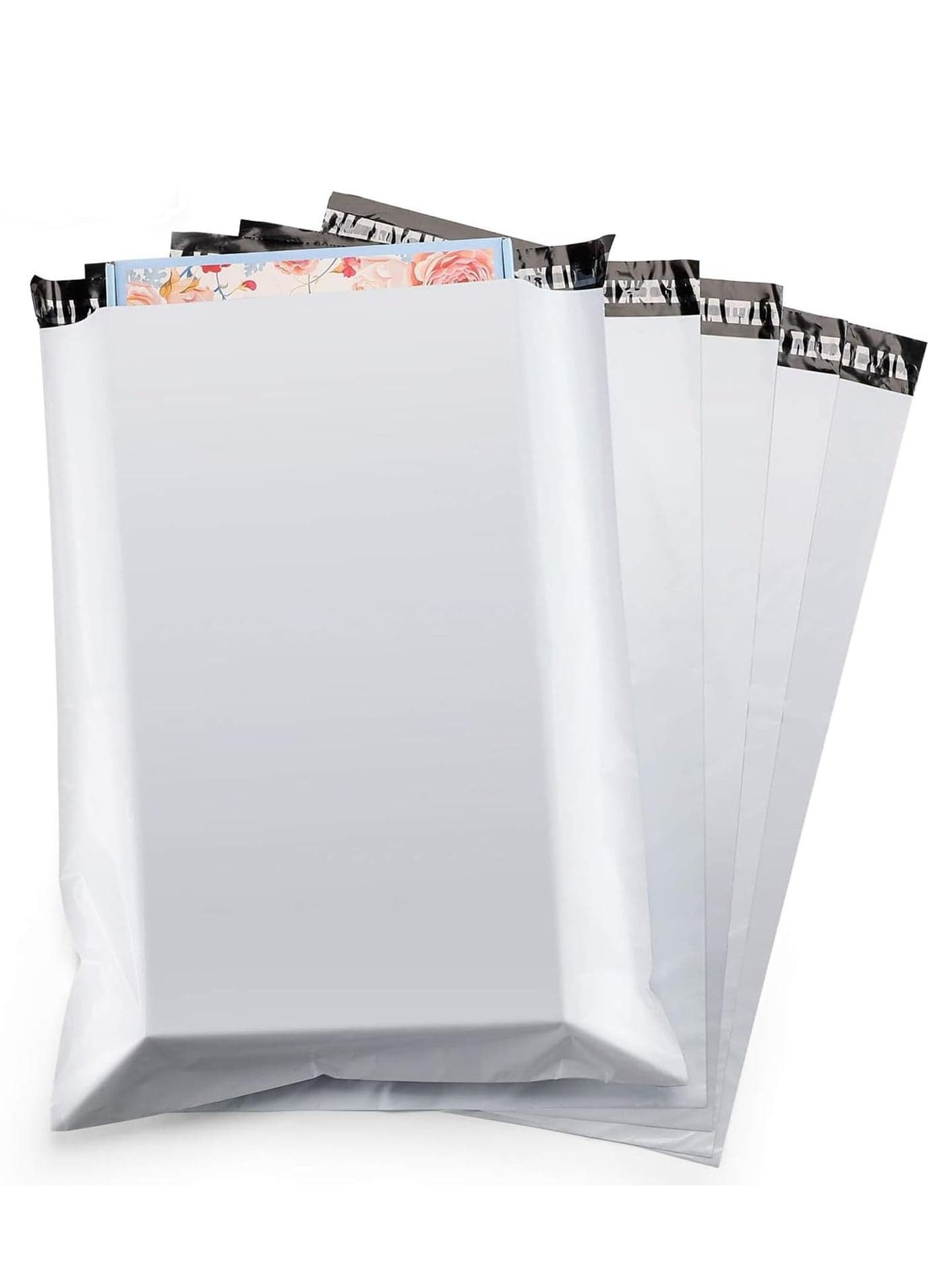 Plastic Envelope Bag, 100pcs White Self-Seal Adhesive Courier Storage Bags, Plastic Poly Envelope Mailer Postal, Strong Thick Shipping Mailing Bags (White) (28 * 42cm)