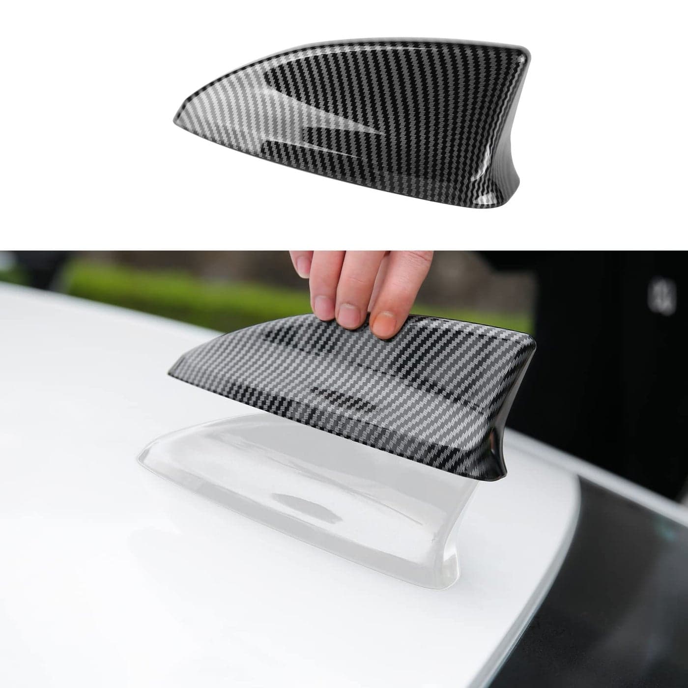 Thenice for 11th Gen Civic Accessories Antenna Topper Car Shark Fin Cover Exterior Decoration Compatible with Honda Civic 2022 2023 2024 2025 2026 Carbon Fiber Grain