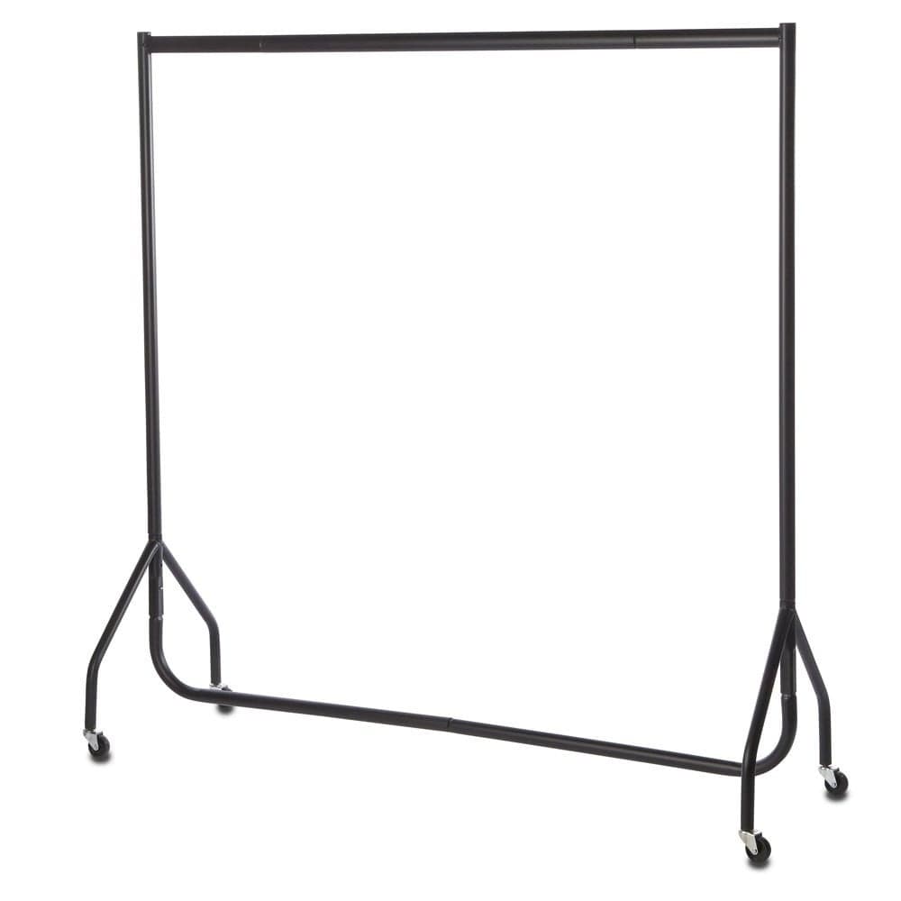 Shopfitting Warehouse Black HeavyDuty Clothes Rail Hanging Rail with Wheels 5ft wide