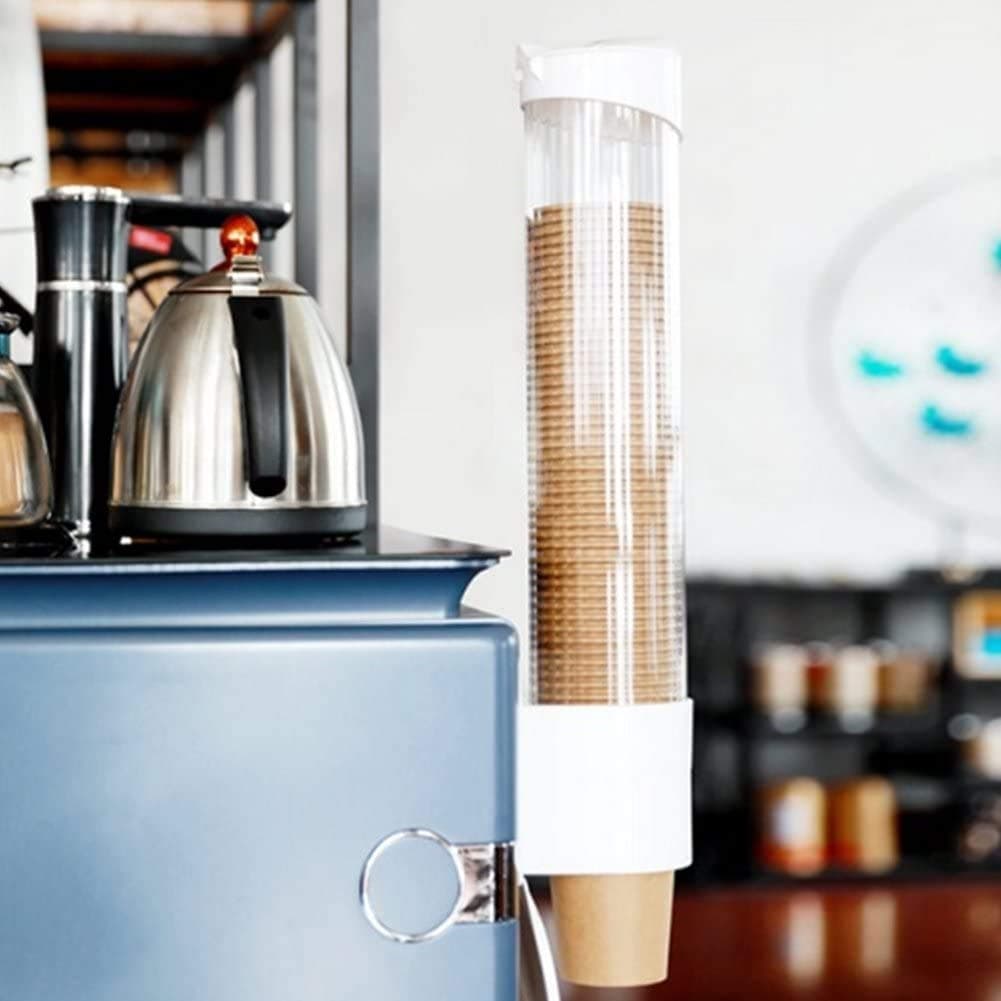 SHOPECOM Anti Dust Disposable Paper Cup Dispenser Storage Rack Holder for 50 Cups Convenient Wall Mount Container