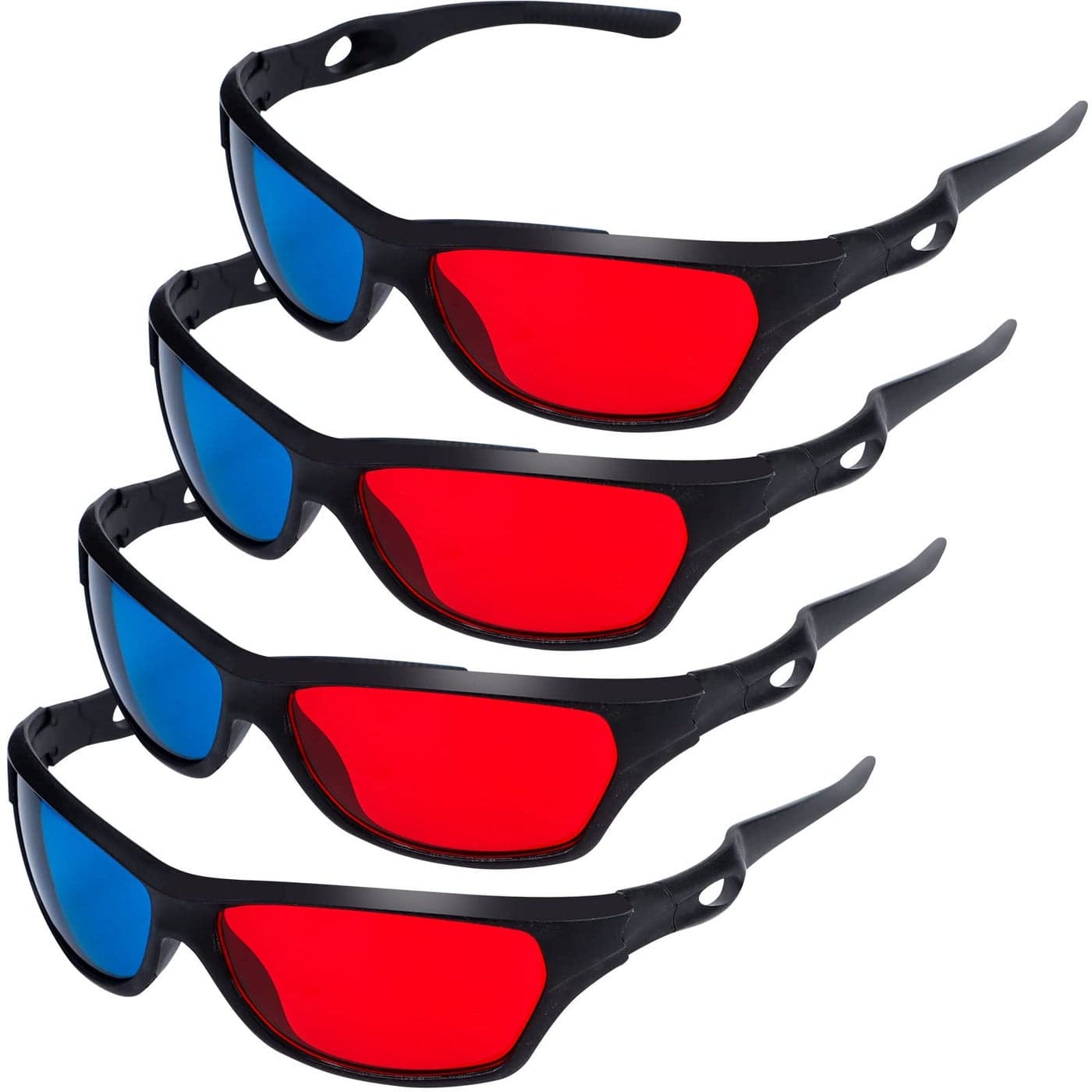 craftshou 4 Pack Red Blue 3D Glasses3D Movie Game Glasses Viewing Glasses for Cyan Anaglyph Style Home Theater 3D Moives Games TV