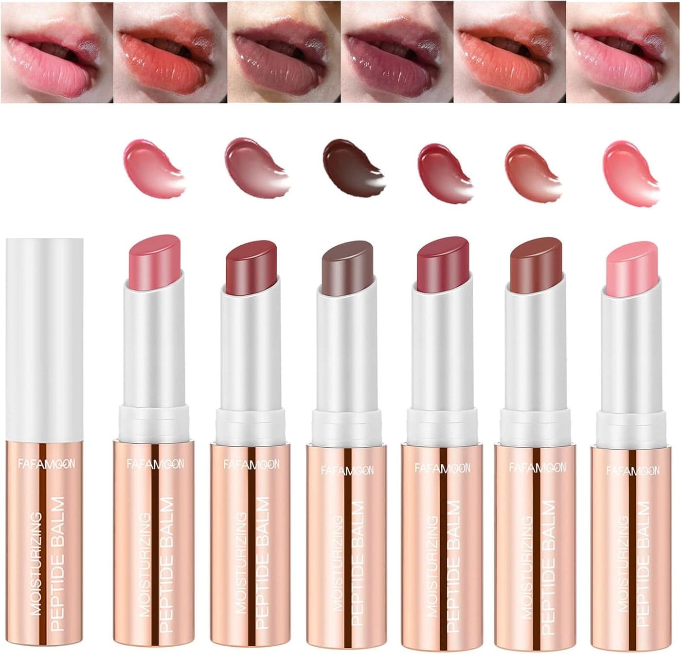 Dulele 6 Colours Tinted Lip Balm Hydrating Deep Nourishing Glossy Lipstick Set Long Lasting Moisturizing Lip Care Balm Lip Makeup for Dry Cracked and Chapped Lips