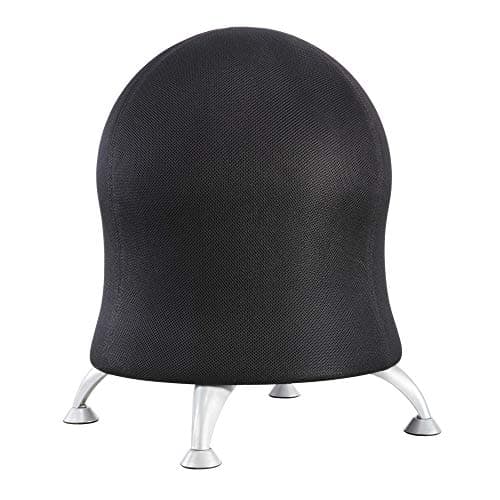 Safco Zenergy Inflatable Chair Active Seating AntiBurst Ball Chair for Home Office and Classroom Black Mesh