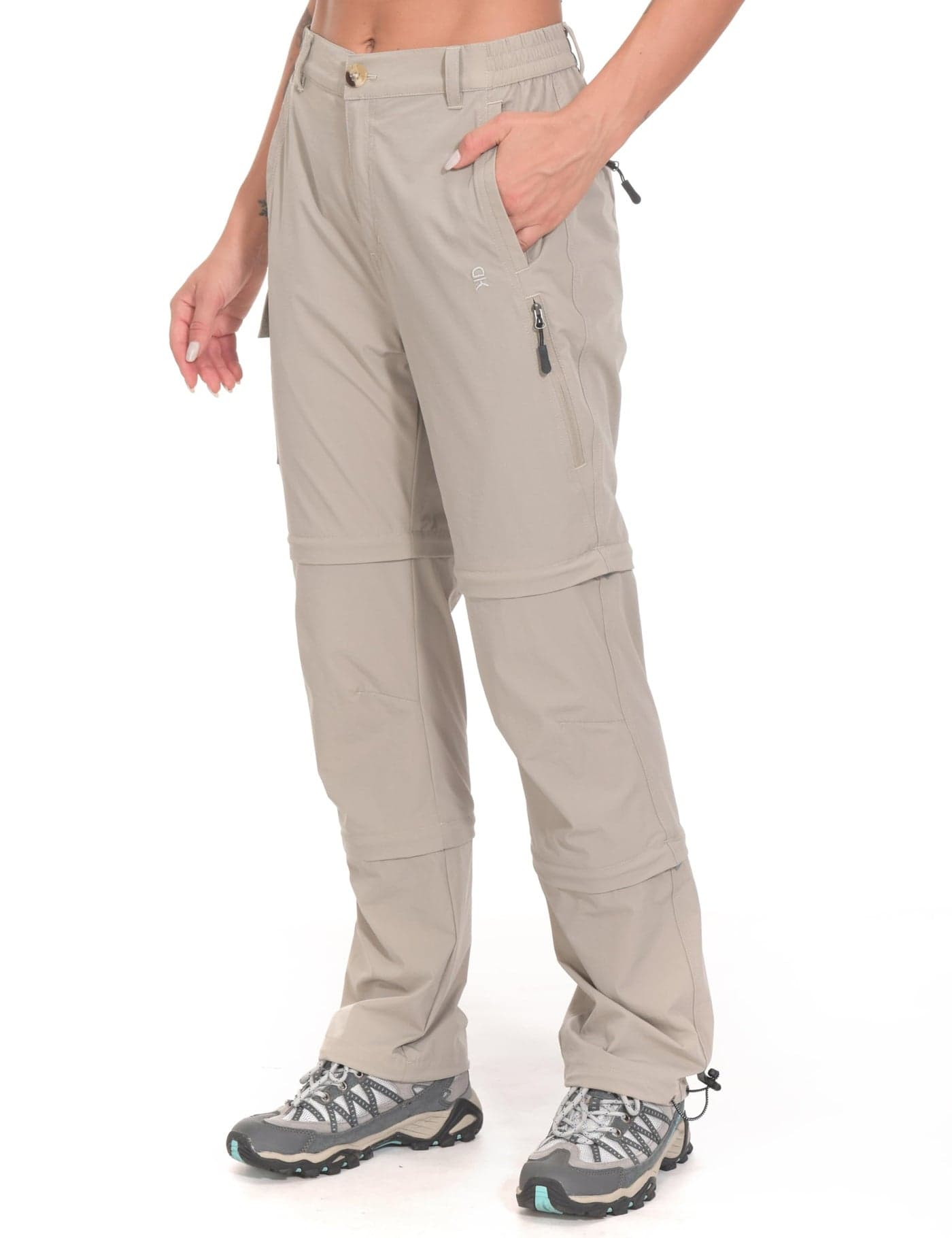 Little Donkey Andy Women's Stretch Convertible Pants, Zip Off Quick Dry Hiking Pants Khaki Size S