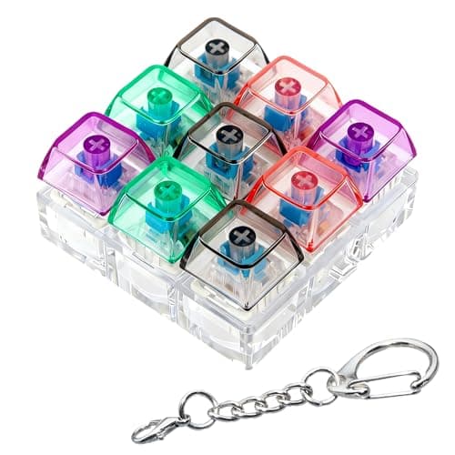 Keyboard Fidget Toy Keyboard Fidget Keychain 9in1 Keyboard Decompression Button Finger Clicker Toys Stress Relief Fidget Gifts Transparent Green Black