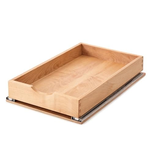 Draworia Pull Out Cabinet Drawers - 6x2 Size Options (12-23'W,18-21'D), Pre-Assembled with Soft Close Slides, Solid Beechwood, Easy Installation(12'W x 18'D)