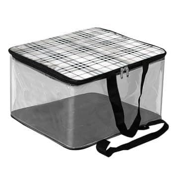 AGROHA Multipurpose Transparent Storage Bag for Clothes PVC Packing Organizer For Sarees ClothesStorage Organizer Wardrobe organizer for clothes 40x32x22 CM Burbery Pack of 6