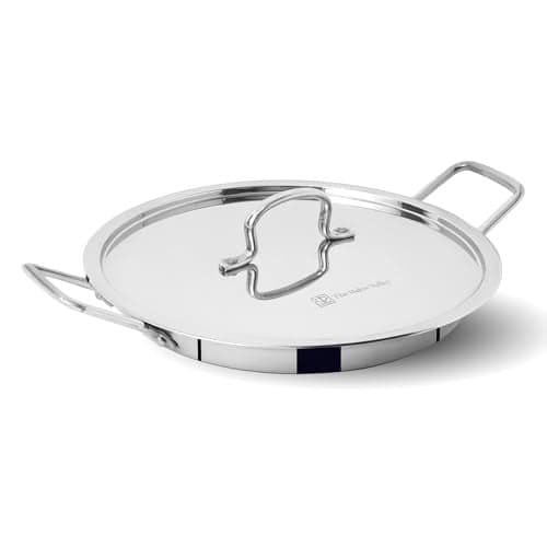 The Indus Valley Triply Stainless Steel Jalebi pan with Steel Lid | 30cm/11.8 inch, 1.5Ltr, 1.83kg | Induction Friendly | Nonstick 3-Layer Body, 100% Toxin-Free, No Chemical Coating
