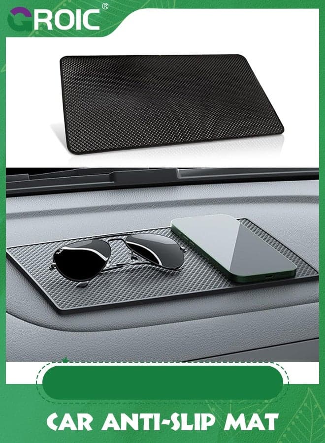 Grid Car Dashboard Anti-Slip Mat, Universal Car Dash Sticky Rubber Mat, Multifunctional Non-Slip Adhesive Pad Auto Dash Gripping Mat for Cell Phones, Keys, Coins, Sunglasses