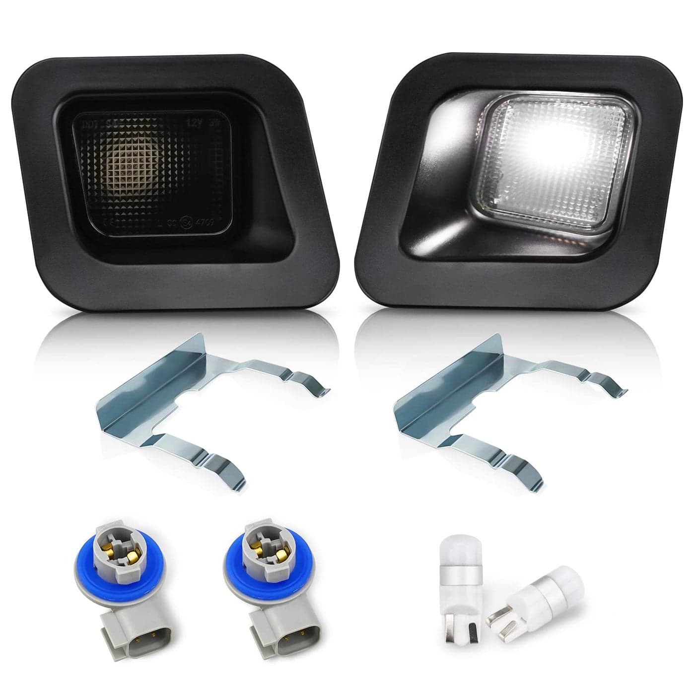 Bestview LED License Plate Light Lamp with Black Housing 6000K White Bulbs Clip Retainer Socket For 20032018 Dodge RAM 1500 2500 3500 Pickup Truck Tag Lights Assembly Replacement2pcs