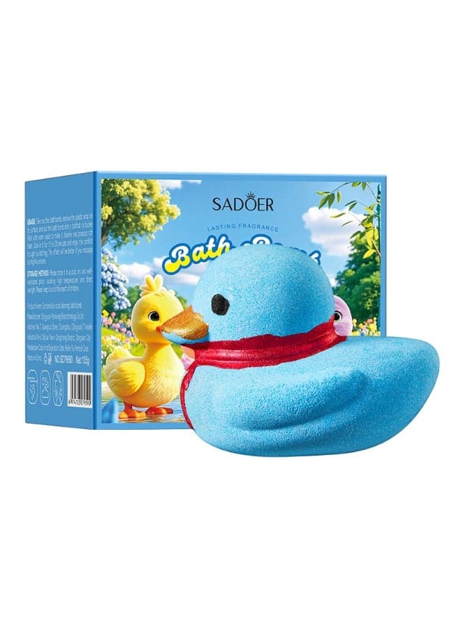 SADOER Cute Duck Bath Bomb - 130g Gentle and Moisturizing, Long-Lasting Fragrance, Fun and Delightful Experience (Blue)