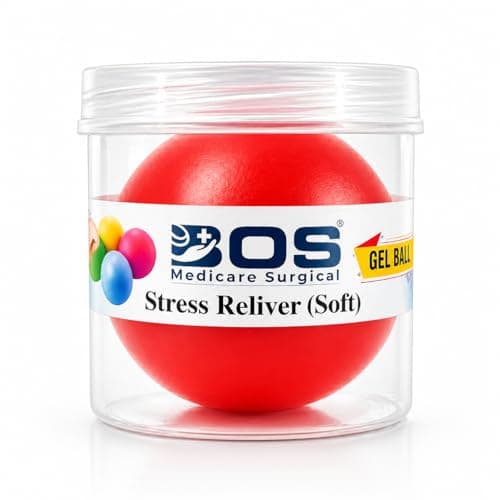 Silicone Gel Hand Exercise Ball – Red | Pain-Free Stress Relief Ball for Grip Strength, Finger Therapy & Wrist Recovery | Hand Fitness Grip for Carpal Tunnel, Arthritis & Anxiety Relief (1 Pc)