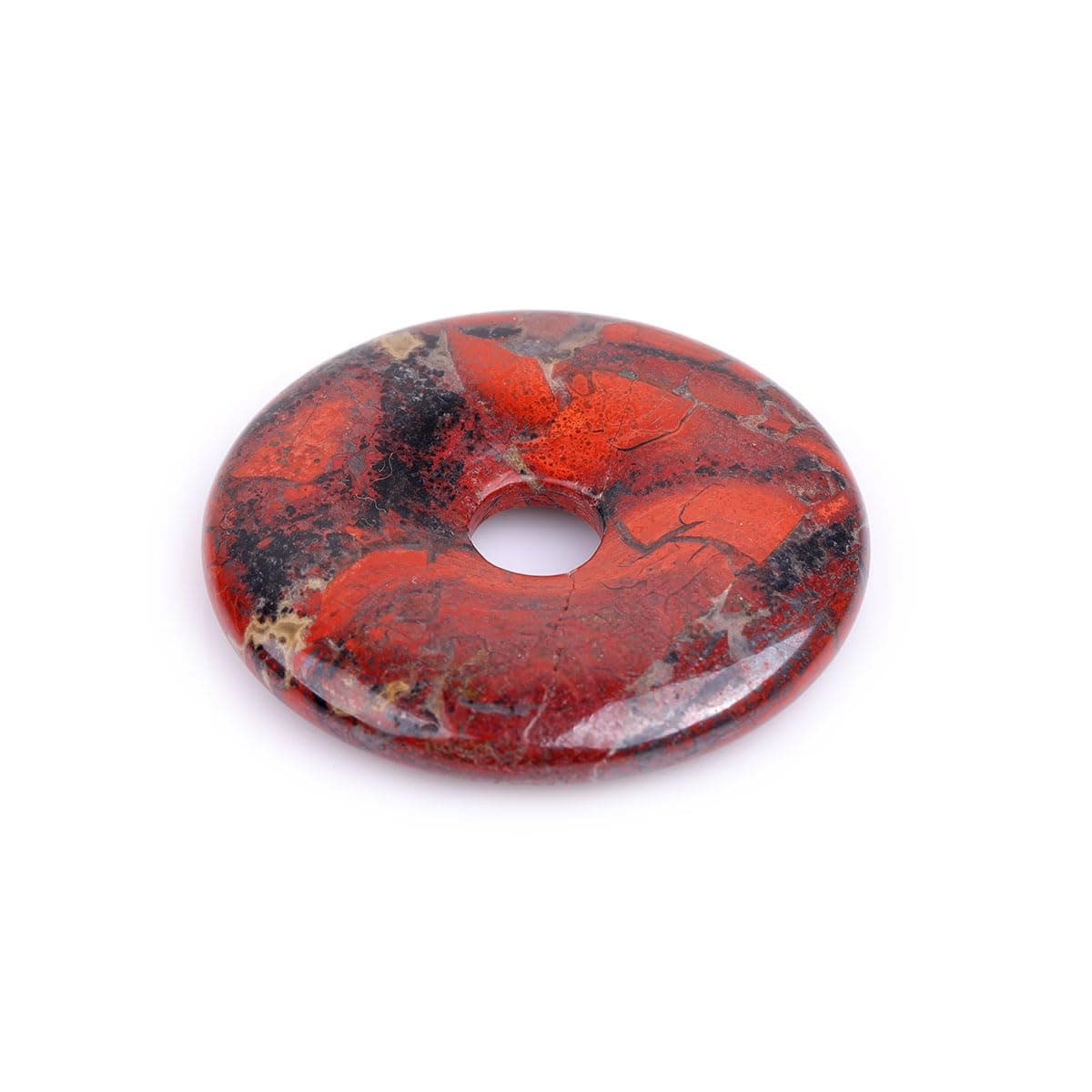 JOE FOREMAN 50mm Mixed Red Jasper Natural Gemstone Ring Circle Donuts Pendant Charms Beads for Jewelry Making 1Pcs