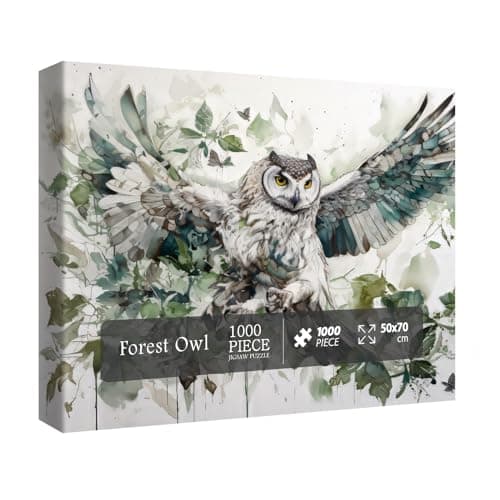 Owl Bird Puzzles for Adults Animal Art Jigsaw Puzzles 1000 Pieces Fantasy Forest Painting Puzzle