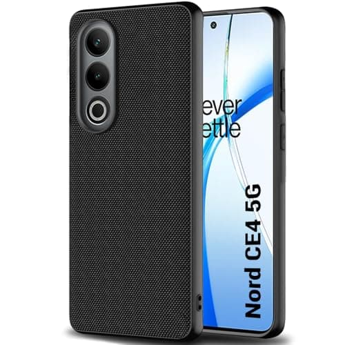 TheGiftKart Back Cover Case for OnePlus Nord CE 4 5G | Slim & Lightweight | Ultra-Premium Design | Camera Protection Bump | Fabric Texture Case Cover (PC & TPU, Black)