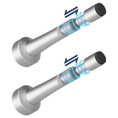 2Pcs Adjustable Door Stopper 307445in Aluminum Door Stoppers for Bottom of Door Silver Door Stops for Wall with Silicone Tip Screw Adhesive Installation