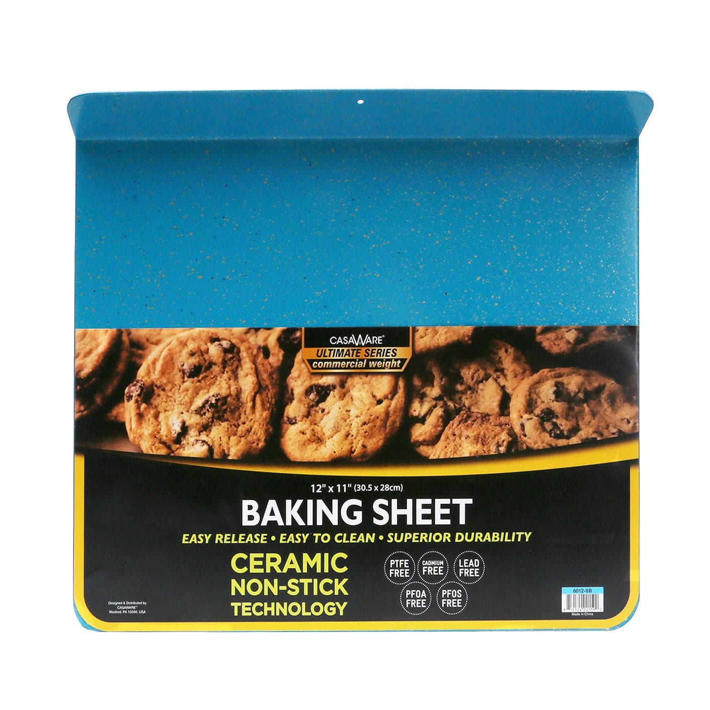 casaWare Toaster Oven 12 x 11Inch Baking Sheet with a 15Inch Handle Blue Granite