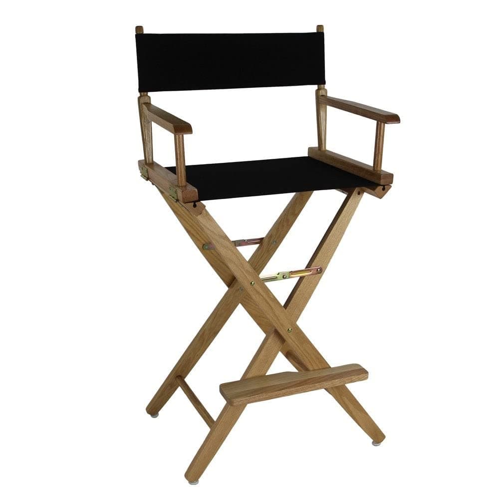 American Trails ExtraWide Premium 30 Directors Chair Natural Frame with Black Canvas Bar Height