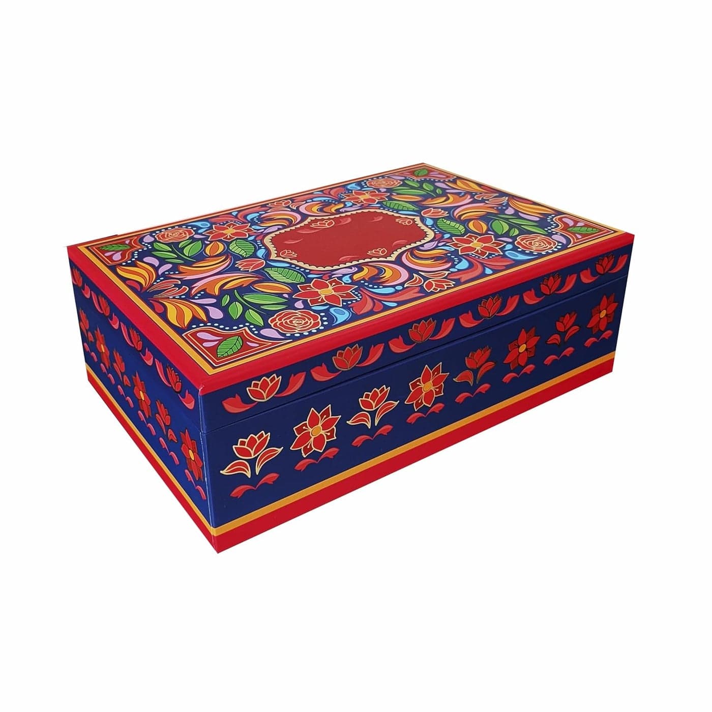 VESTTA ELEGANCE REDEFINED Gift Box Big 12 L X 8 B X 4 H Inch Colourful Indian Ethnic Festive Designer Box For Diwali Weddings Christmas Corporate Gifts Hampers Cardboard Red 1 Count