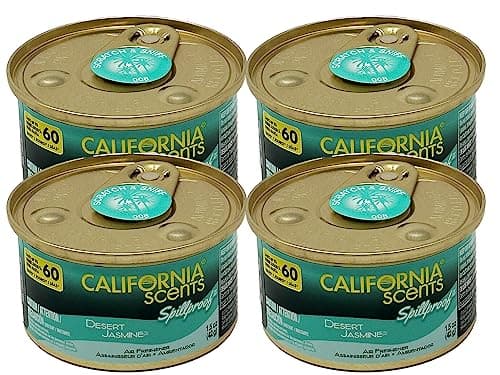 California Scents Spillproof Organic Air Freshener Desert Jasmine 15 Ounce Canister Pack of 4
