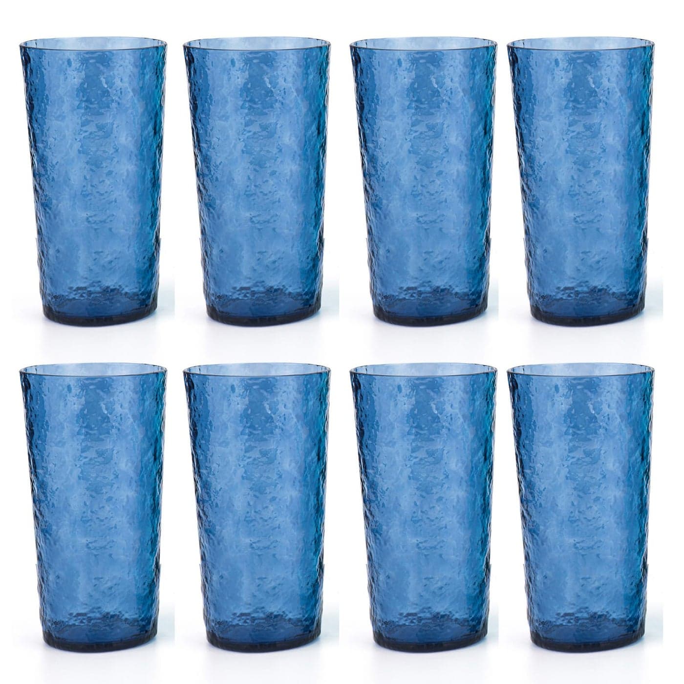KXWARE 18ounce Acrylic Highball Glasses Plastic Tumbler set of 8 Blue