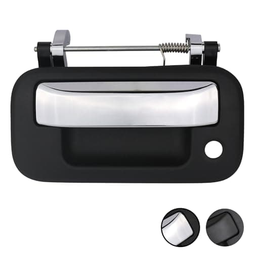 TQPONLY Tailgate Handle with KeyholeCompatible with Ford F150 F250 F350 F450 F550 Super Duty Explorer Sport TracLincoln Mark LT Pickup Rear Door Latch Handle Chrome LeverTexture Bezel