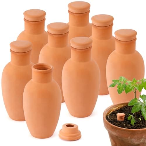 Lovely Ran Ollas 8pcs 3.1 * 6inch Terracotta Plant Watering Globes Self Watering Planter Insert Olla Terra Cotta Clay Irrigation Globes
