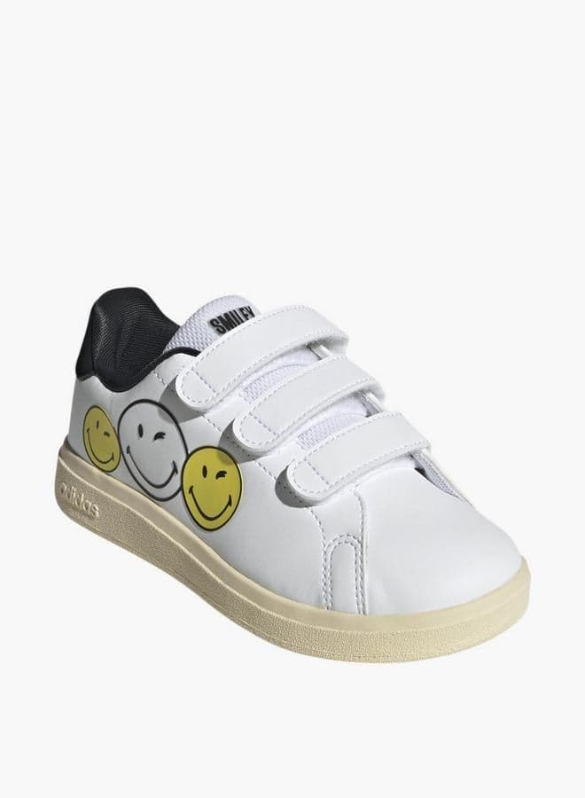 Kids' Advantage Smiley Cf School Sneakers With Hook And Loop Closure - Ih6251 — 33 EU