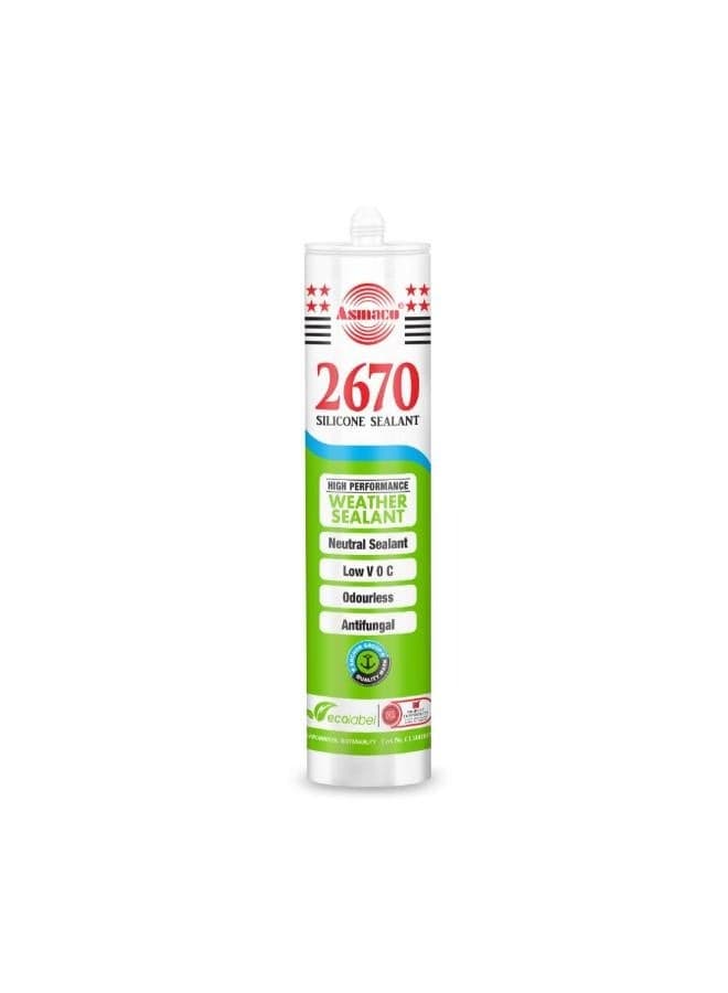 Asmaco 2670 Silicone Sealant - Grey - 280 Ml - Set of 01