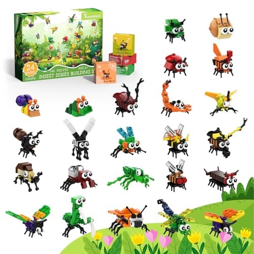 Party Favors for Kids 24 Pack Insect Building Sets Bulk Educational Bug Blocks Toy for Valentines Day Classroom Prizes Goodie Bags EasterChristmas Birthday Party Gifts for Boys and Girls