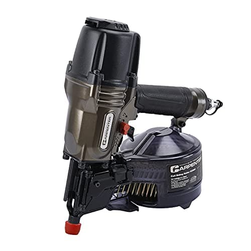 Carpenter Air Tools CCN65 15 Degree 1-1/2″ to 2-1/2″ Pneumatic Coil Siding Nailer with Tool-less Depth Adjustment, Drives wire and plastic collated nails.