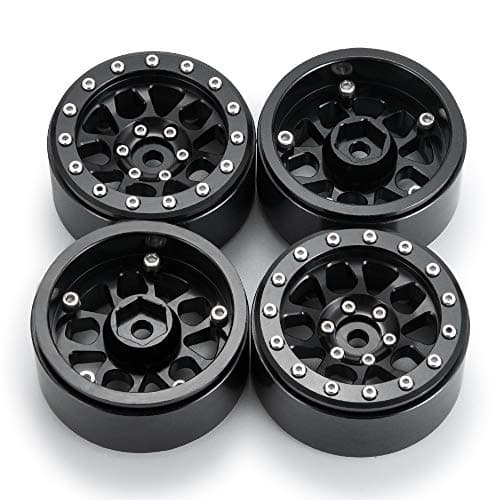 Benedict Harry 4PCS Metal 19 Heavy Duty Beadlock Wheel Rims for 110 RC Crawler Axial Scx10 II D90 TRX4 Tamiya CC01 D110 SCX10 III AXI03007 Black