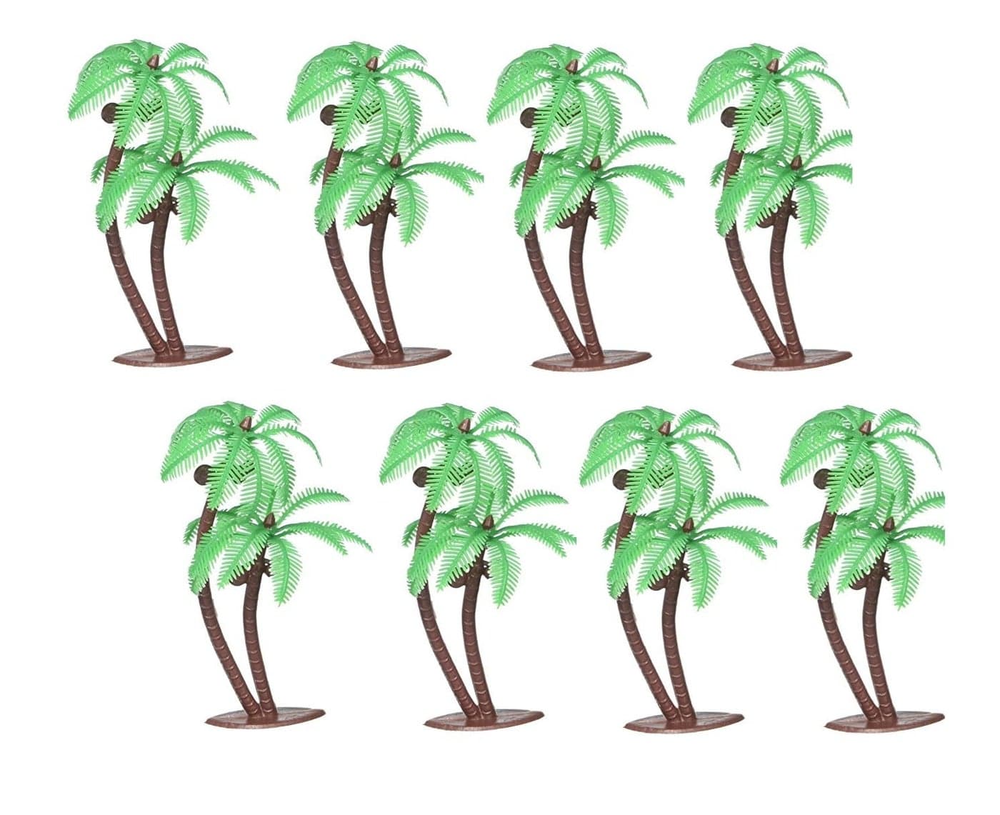 Twin Palm Tree with Coconuts 4inch Cake Topper 8 Count