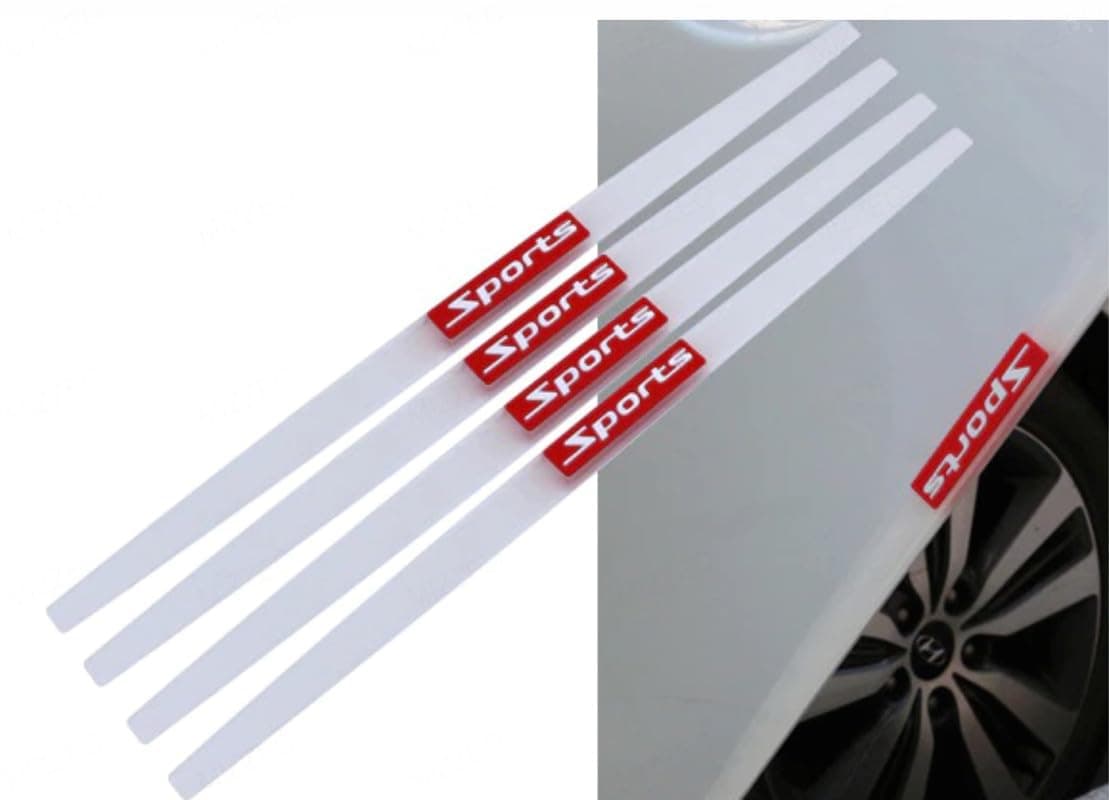 MIZZEO Anti-Collision Patch Bumper Guard Strip (Design - Sports, Transparent) Anti-Scratch Bumper Protector Trim Compatible with Maruti Suzuki S-Cross
