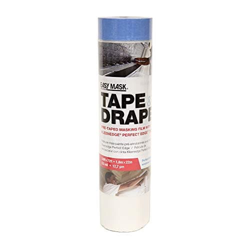 Trimaco 949660 Easy Tape & Drape Pre Masking Film with 14 Day Blue PerfectEdge Tape, 1.8m x 22m