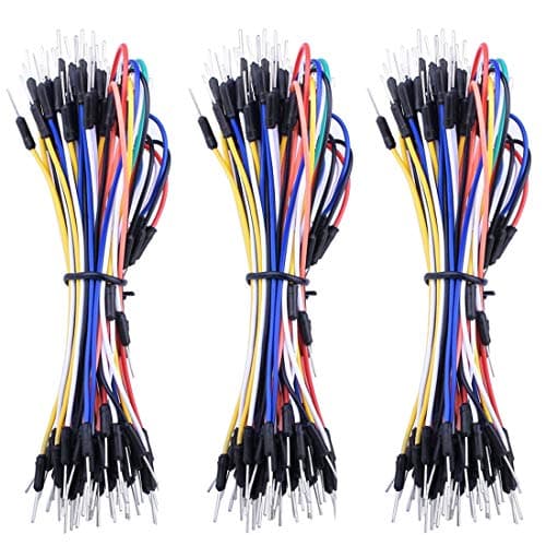 HiLetgo Pack of 3 Set 65pcs Assorted Multicoloured Solderless Wires Flexible Breadboard Jumper Wires Male to Male