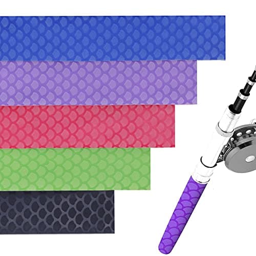 Greatfishing Fish Scale Pattern Heat Shrink Sleeve Wrap Fishing Bulding Handle Cork Rod Grip with Non Slip Waterproof and Insulation 40inch 5 Color 5 Size Choice Durable Repair(Black Diamter:35mm)