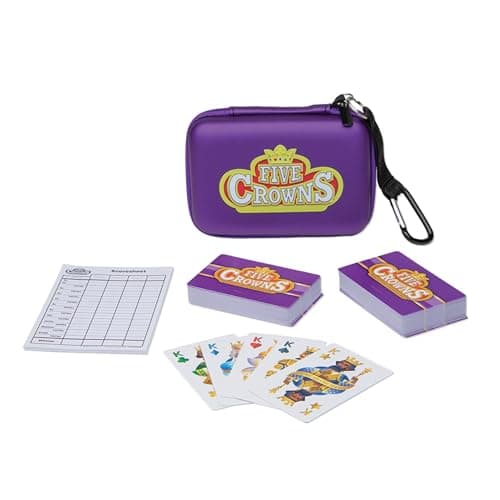 Five Crowns Travel Case Bundle Cards Scorecard Included Card Game for Kids and Adults Family Game Night The Game isnt Over Until The Kings Go Wild 5 Suited Rummy Style Card Game Ages 8