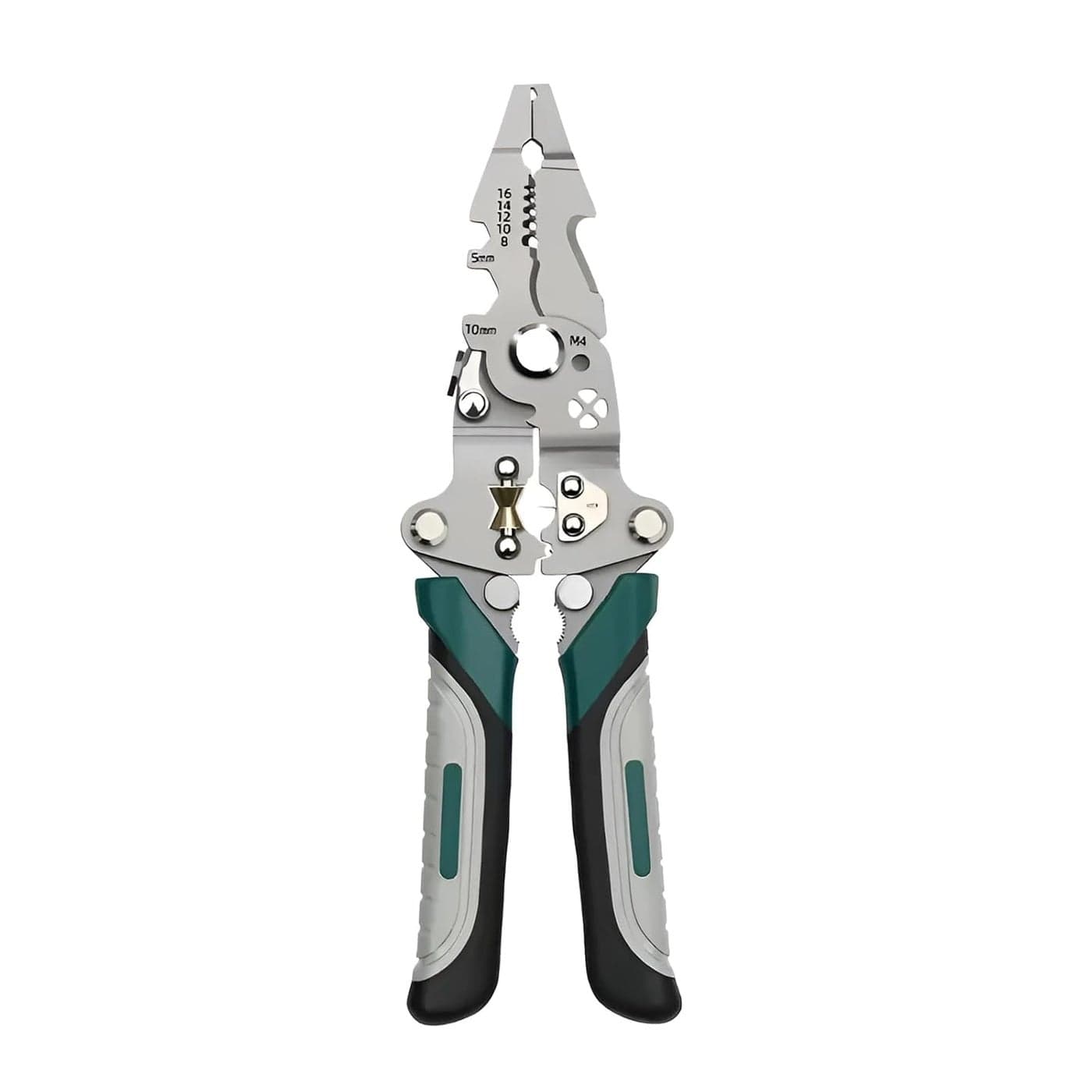 XBEY 9in1 Multifunctional Stainless Steel Wire Cutter Foldable Wire Stripper Crimper Cable Cutter Pliers for Cutting Electrical Stripping Tool Crimping Tool 9in1 Multifunctional Wire Strippers