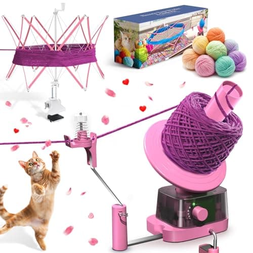 Yarn Winder Electric Yarn Ball Winder Swift 13 oz Dual Strong Tension Knit Spinner for Crocheting Automatic Crochet Wheel for Knitting Mothers Day Birthday Gift Weaving Ball Yarning Cake Roller