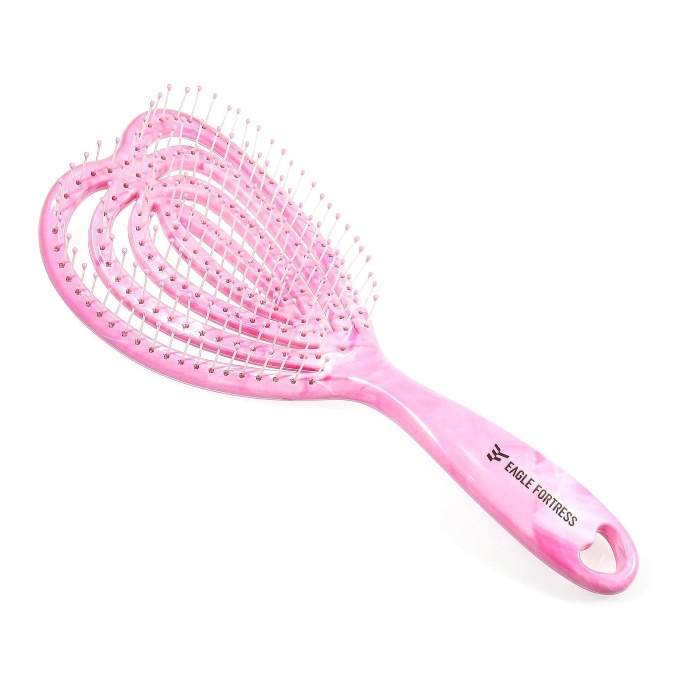 Curved Vented Hair Brush Pink Detangling Paddle Brush for Faster Blow Drying Hairbrush for Curly Thick and Straight Hair Dry and Wet All Hair Types