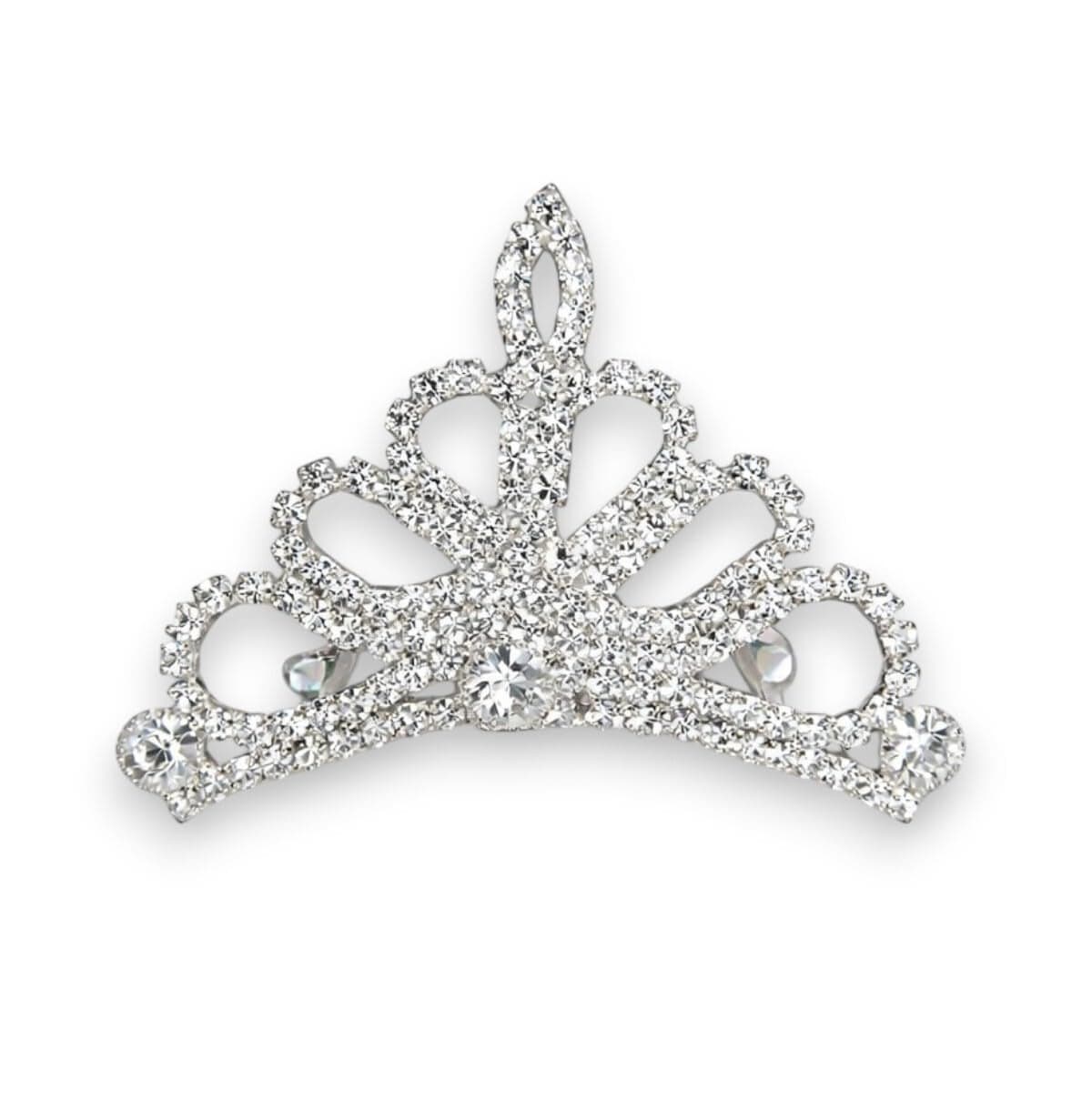 ACCESSHER Silver Plated Crystal Tiara for Girls & Women | Bridal Crown for Wedding, Birthday, Prom and Special Ocassion | Princess Look Headband | Tiara For Women & Girls (Design 5)