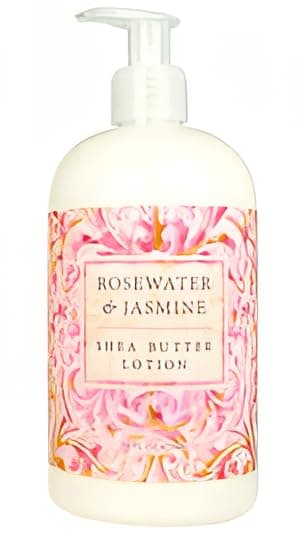 Greenwich Bay Rosewater Jasmine Scented Lotion with Shea Butter Luxury Spa Botanical Collection Beautiful Packaging 16 Ounce Bottle