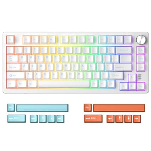 DAREU EK75RT Rapid Trigger Wired Gaming Keyboard Hall Effect Magnetic Switch Mechanical Keyboard Adjustable Actuation 75 TKL with Knob Magnetic Sensing RGB Backlit PBT Keycaps for FPS