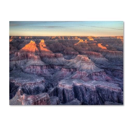 Trademark Fine Art Grand Canyon Sunset by Pierre Leclerc Canvas Wall Artwork, 16 by 24-Inch