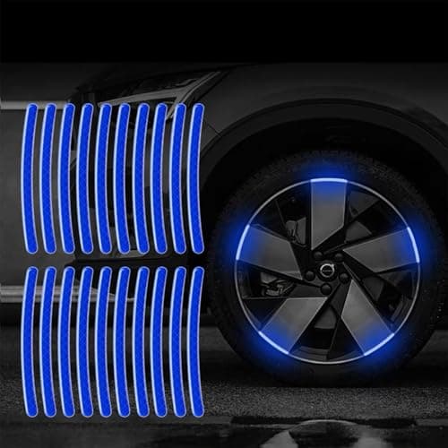 Maicican Blue a Reflective PVC Wheel Eyebrow Stickers Set of 20 Night Safety Warning AntiScratch Waterproof Outdoor Use
