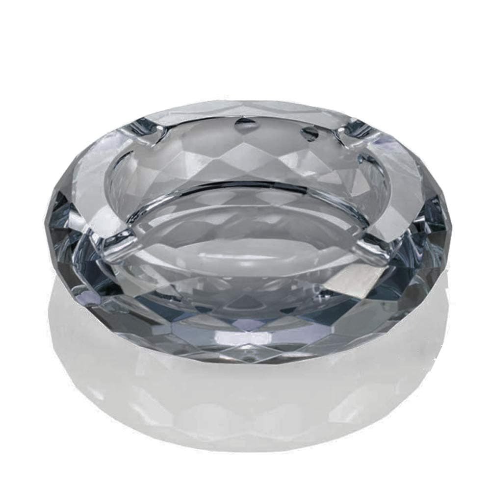 Crystal Glass Ashtray Cigar Cigarettes Ashtray Holder Home Office Desktop Tabletop DecorationCrystal Black
