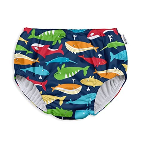 green sprouts Boys Pullup Reusable Absorbent Swimsuit Diaper Navy Whale League 12 Months