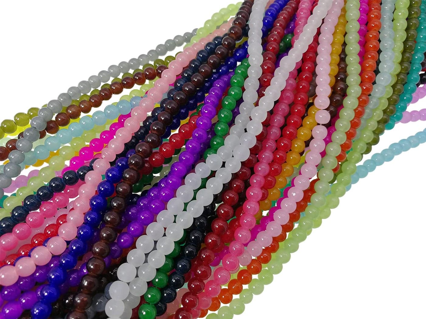 Pamir Tong 1500PCS 6mm Glass Round Beads Bulk Imitative Jade Beads Bracelet Loose Beads for Jewelry Making Earring Necklaces and DIY Crafts 6mm