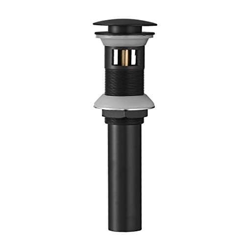 BWE Black Vessel Sink Drain Stopper with Overflow, Fits Standard Bathroom Sink Hole 1-1/2" to 1-3/4", Matte Black